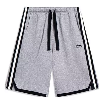 Шорты полосатые шорты с цветными блоками Li-Ning, серый