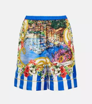 Шорты Portofino с завышенной талией и принтом DOLCE&GABBANA, разноцветный