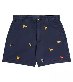 Шорты prepster из хлопка Polo Ralph Lauren Kids, синий