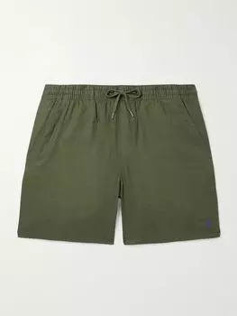 Шорты Prepster Slim-Fit Straight-Leg из льна с завязками POLO RALPH LAUREN, зеленый