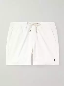 Шорты Prepster Straight-Leg из хлопка и вельвета с вышитым логотипом и завязками на шнурке POLO RALPH LAUREN, белый