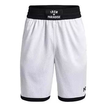 Шорты project rock iron paradise mesh shorts 'white black' Under Armour, белый