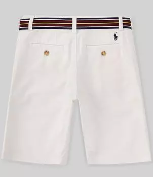 Шорты прямого кроя из гибкого истирающегося твила Polo Ralph Lauren для больших мальчиков 8–20 лет, белый