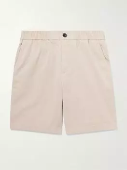 Шорты прямого кроя из органического хлопкового твила, окрашенные в готовом виде MR P., цвет Stone
