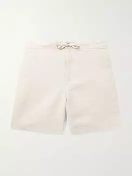 Шорты прямого кроя из смеси льна и хлопка с завязками MR P., нейтральный