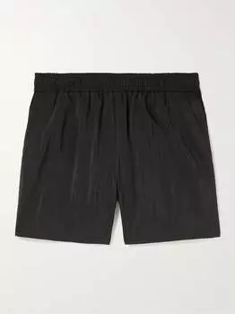 Шорты прямого кроя из смесового шелка Ssam, черный
