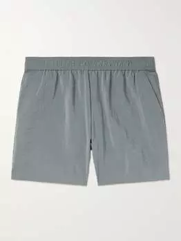 Шорты прямого кроя из смесового шелка Ssam, серый