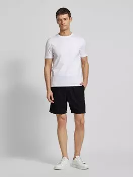 Шорты прямого кроя с фактурным узором EA7 Emporio Armani, черный