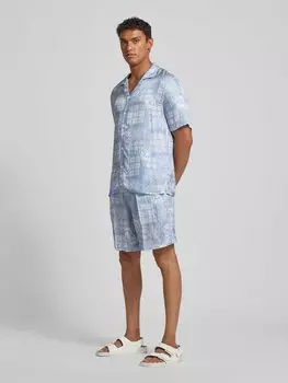 Шорты прямого кроя с принтом по всей поверхности THE KOOPLES, светло-голубой