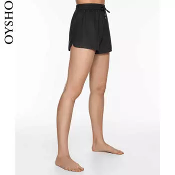 Шорты прямые Oysho с карманами, черный