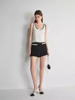 Шорты прямые женские Ochirly с высокой талией, черный