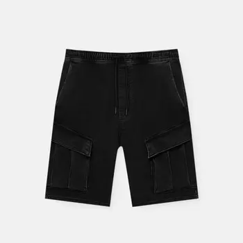 Шорты Pull&Bear Cargo Denim, черный