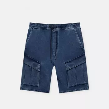 Шорты Pull&Bear Cargo Denim, голубой