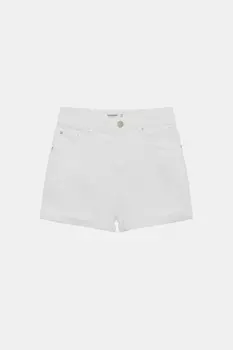 Шорты Pull&Bear High Waist Denim, белый