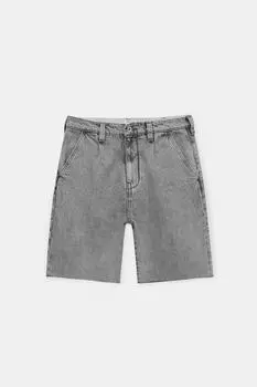 Шорты Pull&Bear Wide-leg Denim Bermuda With Darts, серый