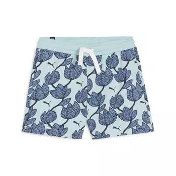 Шорты PUMA ESS+ BLOSSOM для девочек-подростков, цвет turquoise surf