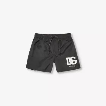 Шорты-ракушка с брендовым принтом и резинкой на талии 6-12 лет Dolce & Gabbana, черный