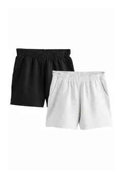 Шорты REGULAR FIT - SUPERSOFT PEACHED ESSENTIALS 2 PACK - Tracksuit bottoms Next, черный