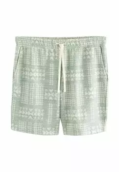 Шорты REGULAR FIT - TEXTURED GEOMETRIC PATTERN Next, зеленый