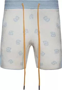 Шорты Rhude Banco Knit Short 'Stone Blue/Ivory', синий