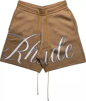 Шорты Rhude Script Logo Knit Short 'Ivory/Tan', кремовый