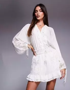 Шорты River Island Cream Beaded Lace - часть комплекта