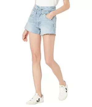 Шорты Rock and Roll Cowgirl, High-Rise Belted Shorts in Light Wash RRWD68RZTL