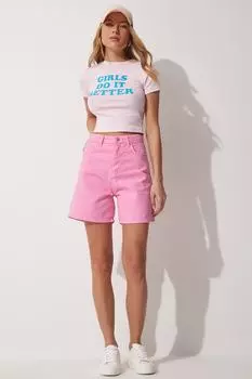 Шорты - Розовый - Нормальная талия Happiness stanbul, розовый