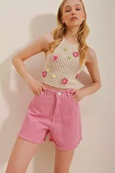 Шорты - Розовый - Нормальная талия Trend Alaat Stili, розовый