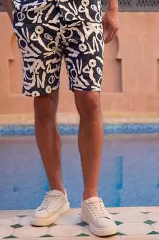 Шорты с абстрактным принтом Threadbare, синий