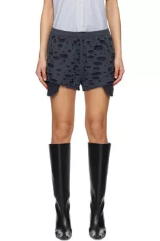 Шорты с эффектом поношенности Acne Studios, черный