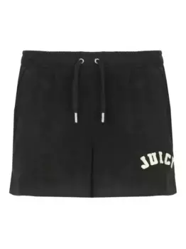 Шорты с эластичным поясом и вышитым логотипом Juicy Couture, черный
