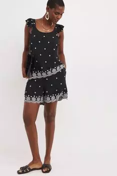 Шорты с английской вышивкой Jd Williams, черный