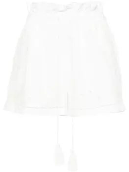 Шорты с английской вышивкой TWINSET, белый