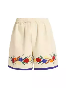 Шорты с аппликацией в виде фруктового букета Bode, белый