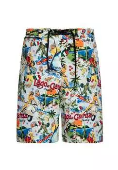 Шорты с эксклюзивным принтом по всей поверхности Lago di Garda King Kerosin, белый