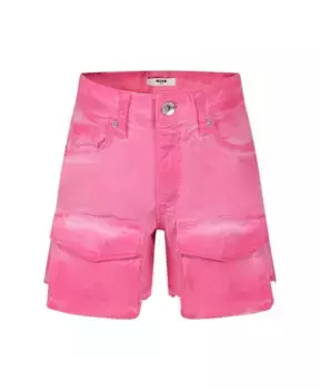 Шорты с бахромой и карманами Msgm, розовый