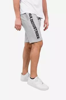Шорты с большими буквами Alpha Industries, серый