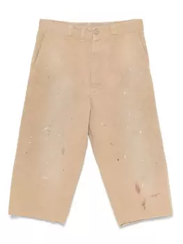 Шорты с брызгами краски MM6 Maison Margiela, нейтральный