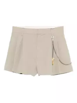 Шорты с цепочкой и складками Alexander Wang, зеленый