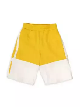 Шорты с цветными блоками и логотипом Little Boy's & Boy's Fendi, желтый