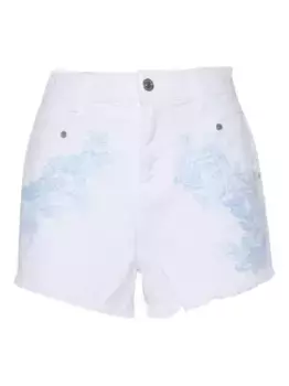 Шорты с цветочной вышивкой и бахромой Ermanno Scervino, белый