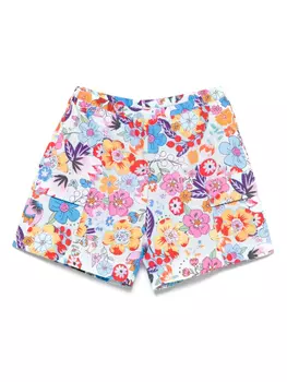Шорты с цветочным принтом Marni Kids, синий
