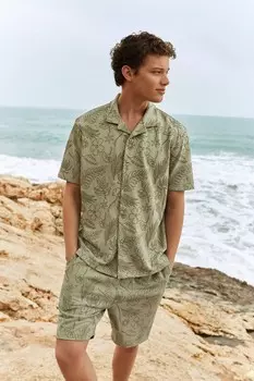 Шорты с цветочным принтом Next, зеленый