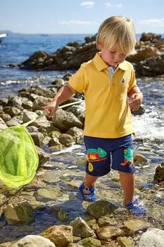 Шорты с декоративной аппликацией на кармане Jojo Maman Bb, синий