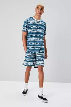Шорты с декоративным волнистым принтом Forever 21, синий