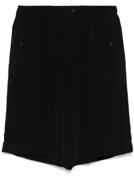 Шорты с декоративными накладками Yohji Yamamoto, черный