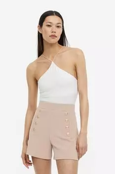 Шорты с декоративными пуговицами H&M, бежевый