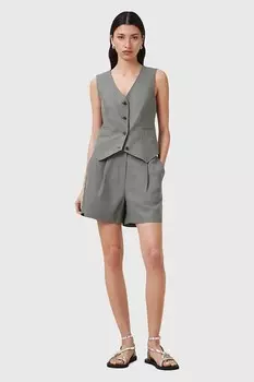 Шорты с добавлением льна Averie Allsaints, серый