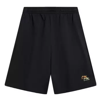 Шорты с двойным вышитым логотипом Li-Ning, черный